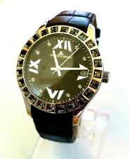 top Zustand schwere Jacques Lemans Armband Uhr mit Steinen Sekunde Top Funktion 