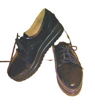 Schuhe Makfly  Gr.40 Leder Plato Schnürer Bootie Budapester Schwarz Lackleder