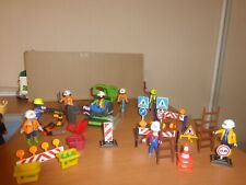 Playmobil Konvolut Minibagger + 8 Straßenarbeiter mit viel Zubehör