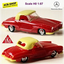Mercedes Benz 190 SL Cabrio mit Hardtop 1955-63 W 121 B II rot red 1:87 EKO 2011