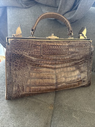 Krokodil leder handtasche - leder,