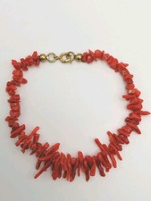 Echtes Korallenarmband dunkel- lachsfarben Astkoralle Coral bracelet salmon  