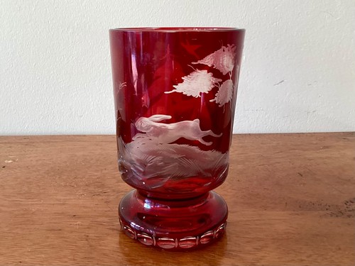 Antik becherglas sockelglas - becherglas,