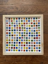 Hübsches Deko Mosaik Tablett, Holz, ca 20 x 20 cm, Handarbeit