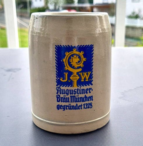 Augustiner steingut bierkrug - steingut,