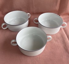 3 St. Friesland Suppentassen Kleine Brise mit blauem Streifen