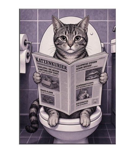 Katze auf klo - auf, klo“