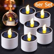 6 Stk Outdoor Wasserdicht Solar Power LED Teelichter Außen Kerzen Teelicht Licht