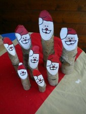 8 x Nikolaus Weihnachts Mann Wichtel Holz aussen innen Advent Deko 12 Handarbeit