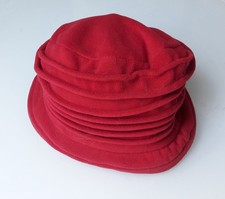 Damenhut - Rot - Einheitsgröße - Topfhut Eimerhut Glockenhut - Fleece Lagenlook