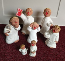 7 niedliche  - Rot Ceramic Engel  - von 4 cm bis 11 cm