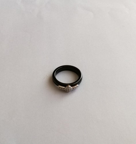 Ring keramik schwarz und 375 - keramik,