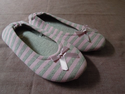 Ballerinas stoff rosa grau - ballerinas,