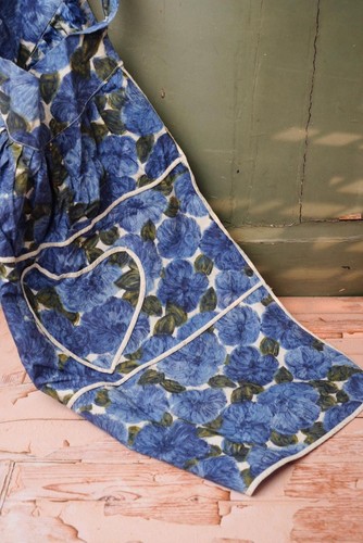 Vintage blaue blumenschürze - vintage, |