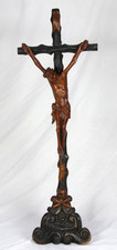 Barock Memento Mori Standkreuz Kruzifix Oberammergau 1780 baroque crucifix scull