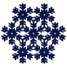 Blaue Filz Schneeflocke V2 -