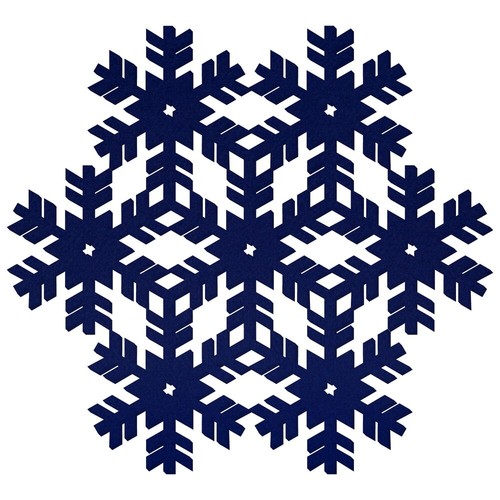 Blaue filz schneeflocke - v2,