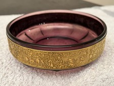 Amethyst Glasschale Golddekor