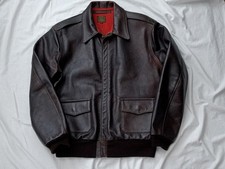 A2 Lederjacke BRONCO US 46 52-54/L/xl Leather Flight Jacket WW2 aero Horsehide