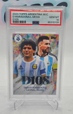2023 Argentina World Champions D10S Diego Maradona Lionel Messi PSA 10 GEM MT
