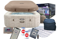 INTEX 28472 Deluxe  Bubble Pure Spa Set, 4 Personen Aufblasbarer Whirlpool