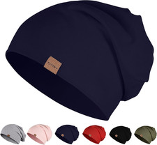 Slouch Beanie Mütze Baumwolle Leicht Winddicht Jersey Longbeanie