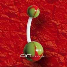 »»» FLEXI STERN BAUCHNABELPIERCING oliv rot 1105