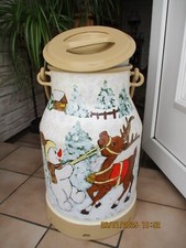 Bodenvase Milchkanne Handbemalt Schneemann Rentier Winter Pferde wetterfest