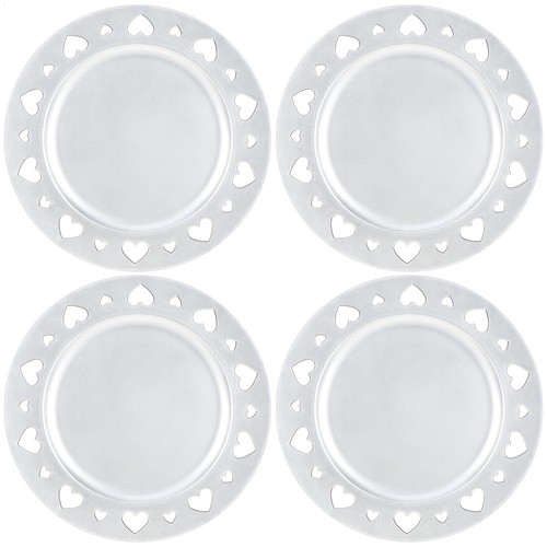 Platzteller silberfarben - 4x,