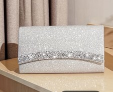 Abend Clatch Silber grau 