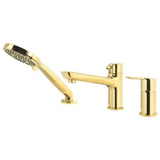 3 Loch Badewannenarmatur Gold