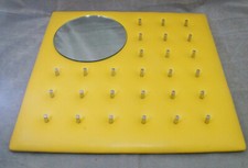 SPIEGEL WANDSPIEGEL RUND 27 HAKEN SCHLÜSSELBRETT GARDEROBE  70ER GELB