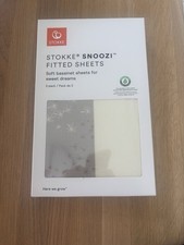 Stokke Snoozi Fitted Sheets 2 Pack Vanilla Dandelion New Unopened