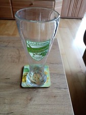 Altes dickes mundgeblasenes Weizenglas Schloßbrauerei Grünbach bei Erding Rar 