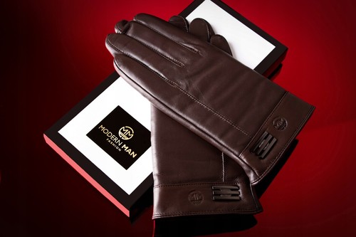 Herren leder handschuhe - leder,