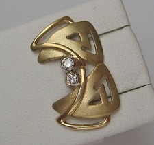 ♦️WoW Designer Solitär Brillant Ohrstecker Ohrringe aus 14kt mit Diamant 7798