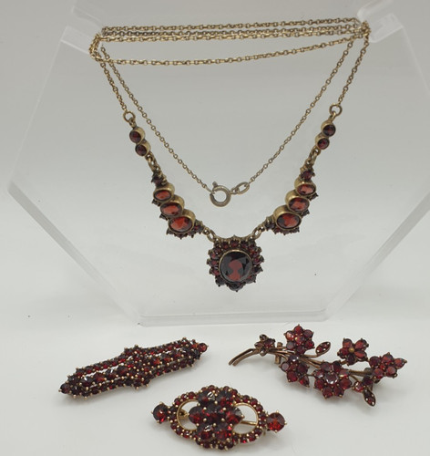 Konvolut schmuck granat - konvolut, kette