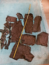 Leder Haut Stücke aufgetrennte Kleidung zum Basteln Braun unterschiedliche Maße