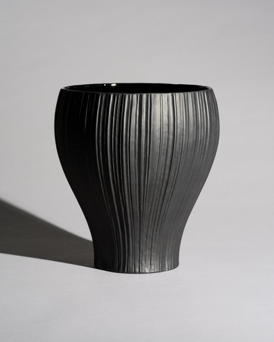 Rare plissé porcelaine - plissé, noire