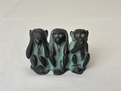 Kleine bronze figur - bronze, affen