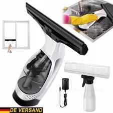 2IN1 Fenstersauger Akku Fenster Glas Reiniger mit Sprühflasche & Mikrofasertuch