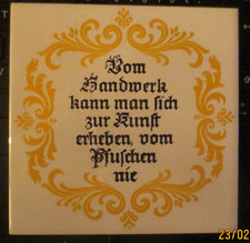 Alte Fliese Kachel mit Spruch