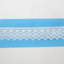 Baumwollspitze mercerisiert, 45mm breit, weiß, 1 Meter, Meterware
