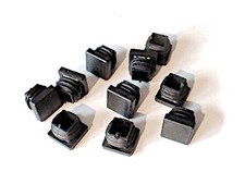 10 Lamellenstopfen 20x20 mm Kunststoff schwarz für Quadrat Rohr
