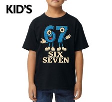 67 Six Seven lustige Zahl mit Witz Druck Grafik Kinder T-Shirt lustig Neuheit Top