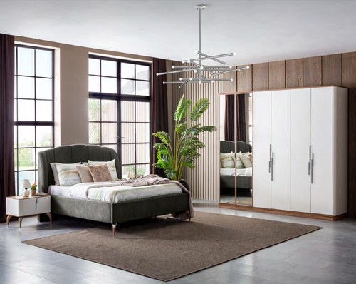 Bett grau doppelbetten modern - bett,