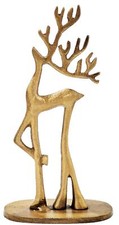Dekohirsch Aluguss 11x6x21 cm Skandi Hirsch Weihnachsdeko Rentier Schwarz & Gold