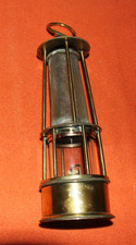 Bergbau-Grubenlampe-Öl-Sicherheitslampe-Präsentlampe-Belgien-SBAE 1930-Messing-K