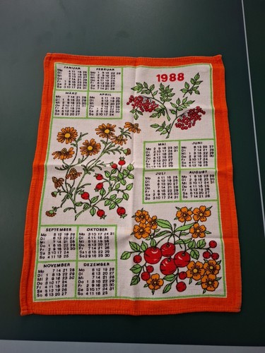 Geschirrtuch ddr kalender 1988 - geschirrtuch,