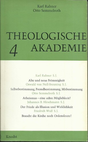 Theologische akademie band 4 - theologische,